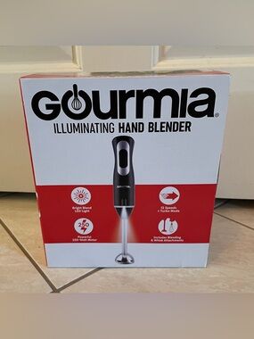 Gourmia Illuminating Hand Blender - Black & Silver